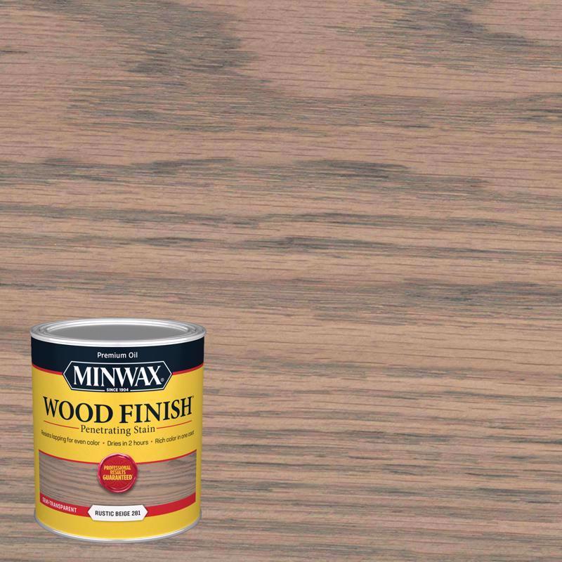 Minwax Wood Finish Semi-Transparent Rustic Beige Oil-Based Penetrating Wood Stain 1 qt 701004444, Pack of 4