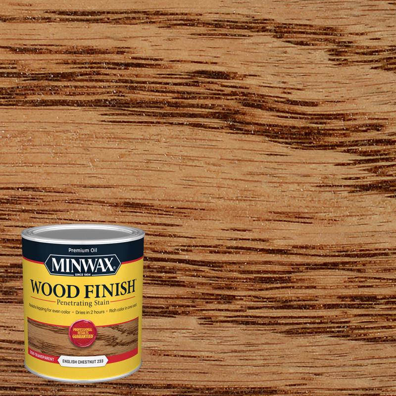 Minwax Wood Finish Semi-Transparent English Chestnut Oil-Based Penetrating Wood Stain 1 qt 700444444, Pack of 4