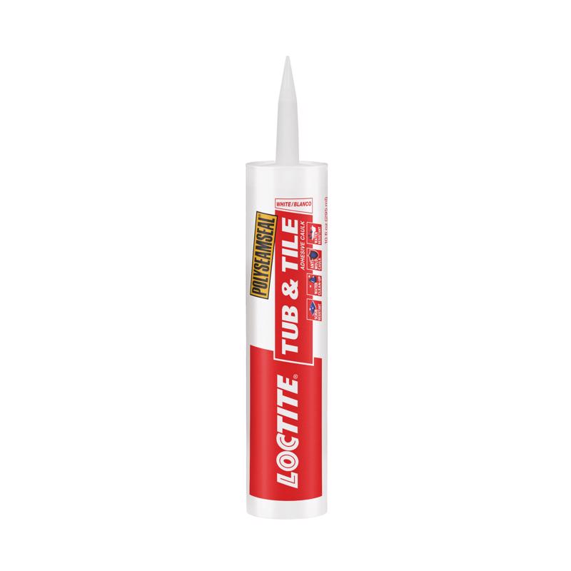 Loctite Polyseamseal White Acrylic Latex Tub and Tile Adhesive Caulk 10 oz 2154739, Pack of 12