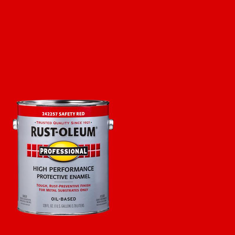 Rust-Oleum Professional Indoor and Outdoor Gloss Safety Red Oil-Based Protective Paint 1 gal 242257, Pack of 2