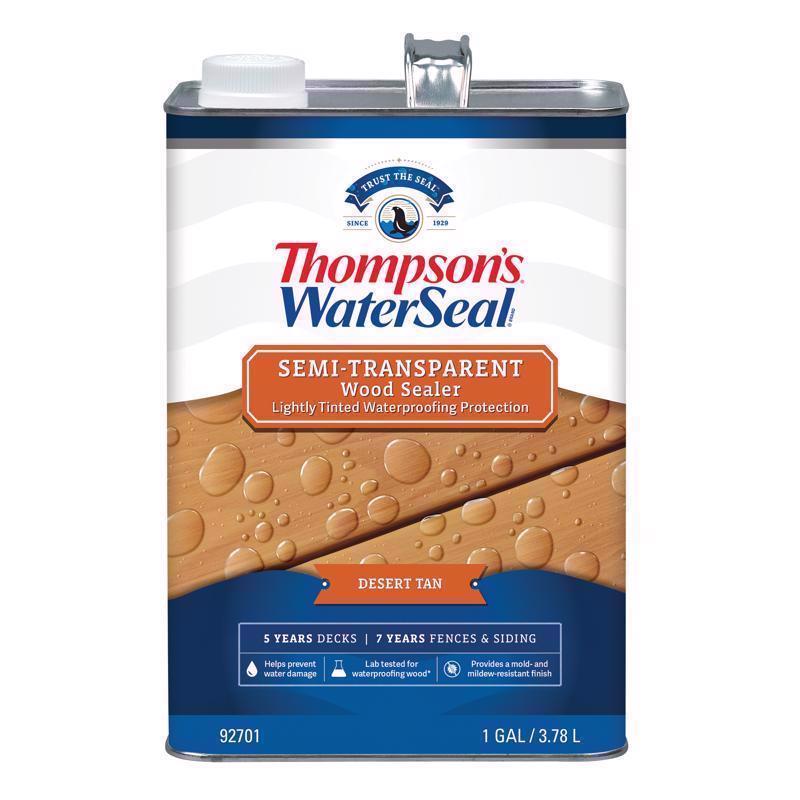 Thompson's WaterSeal Semi-Transparent Desert Tan Water-Based Acrylic/Alkyd/Urethane Waterproofing Wood Stain and Sealer TH.092701-16, Pack of 4