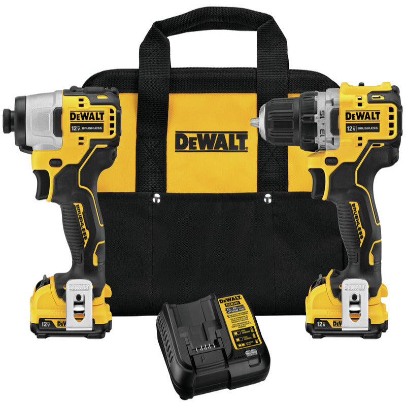 DeWalt 12V MAX XTREME Cordless Brushless 2 Tool Compact Drill and Impact Driver Kit DCK221F2