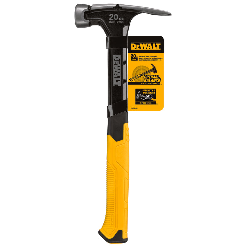 DeWalt 20 oz Smooth Face Rip Claw Hammer 7.50 in. Steel Handle DWHT51004, Pack of 2