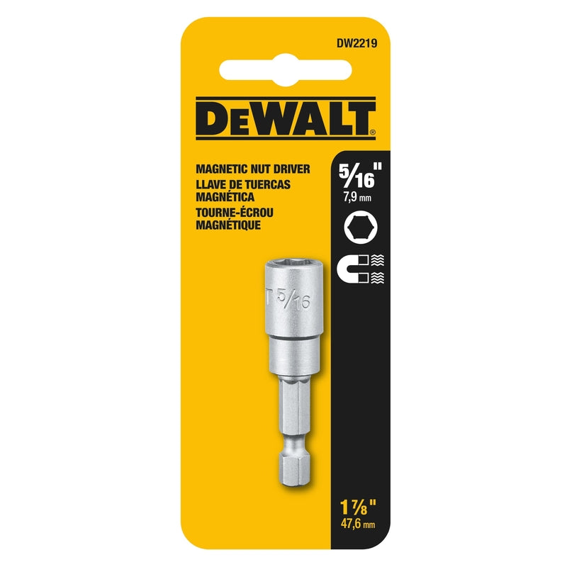 DeWalt 5/16 in. X 1-7/8 in. L Magnetic Nut Driver Heat-Treated Steel DW2219 1 pc