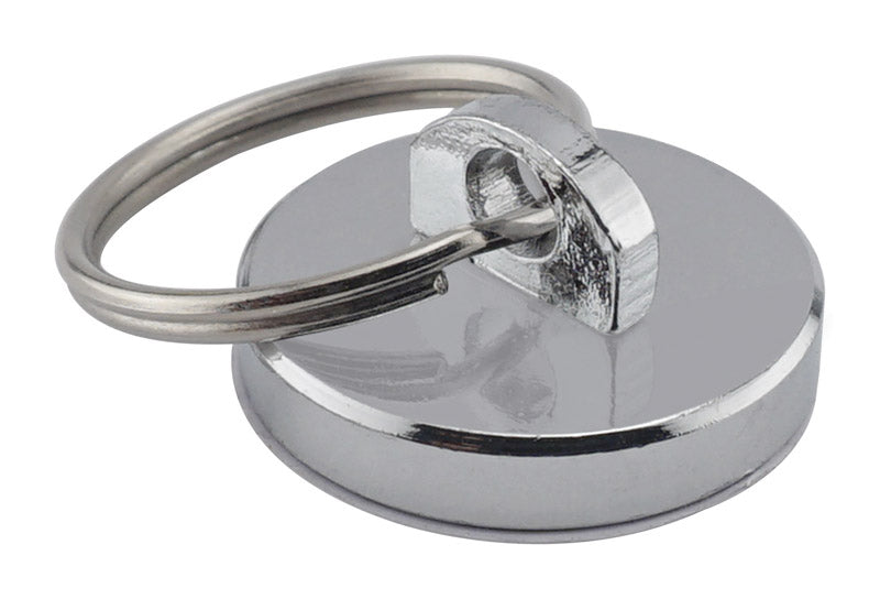 Magnet Source 1-1/8 in. L X 0.25 in. W Silver Round Magnet with Ring 35 lb. pull 07287 1 pc