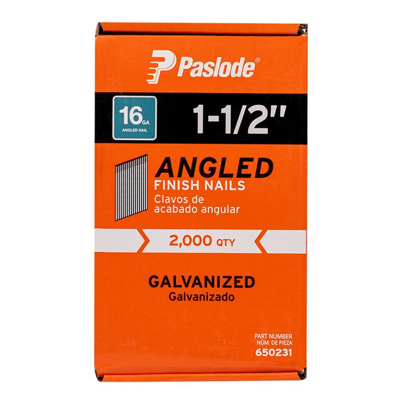 Paslode 1-1/2 in. L X 16 Ga. Angled Strip Galvanized Finish Nails 20 deg 2,000 pk 650231, Pack of 6
