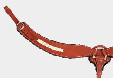 Western Horse Breast Collar - Hand-Tooled Leather Tack for Barrel Racing, Roping & Trail Riding - Durable Adjustable Fit - Rodeo & Show-Quality Equestrian Gear