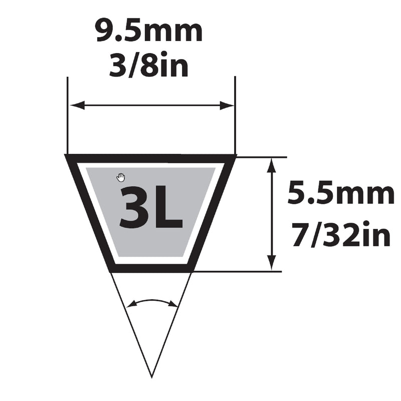 Mitsuboshi FHP General Utility V-Belt 0.38 in. W X 32 in. L For Fractional Horsepower Motors 3L320A
