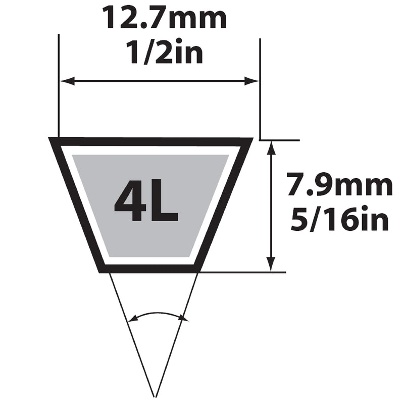 Mitsuboshi FHP General Utility V-Belt 0.5 in. W X 22 in. L For Fractional Horsepower Motors 4L220A