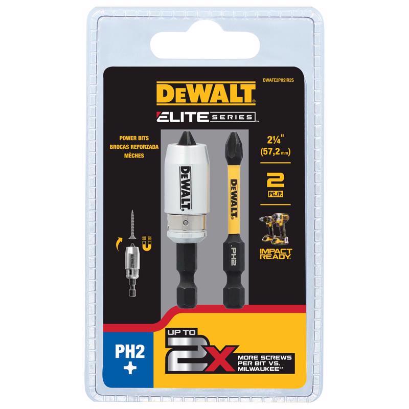 DeWalt ELITE SERIES Phillips PH2 X 2-1/4 in. L Screwdriver Bit Steel DWAFE2PH2IR2S 3 pc