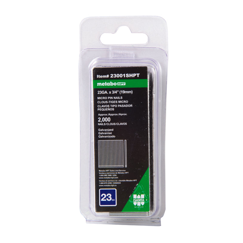 Metabo HPT 3/4 in. L X 23 Ga. Straight Strip Galvanized Pin Nails 23001SHPT 2000 pk