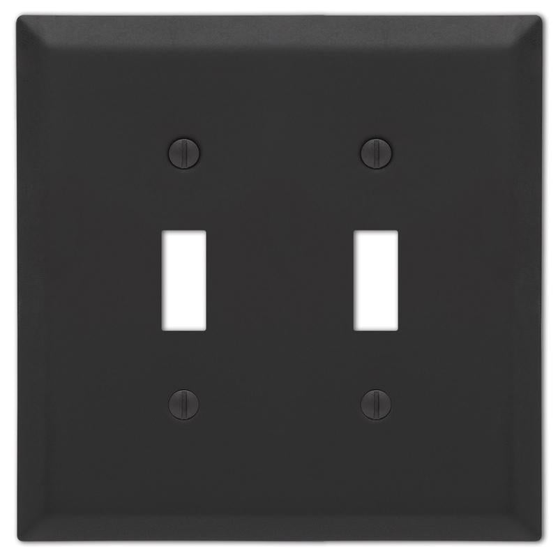 Amerelle Century Matte Black 2 gang Stamped Steel Toggle Wall Plate 163TTMB 1 pk
