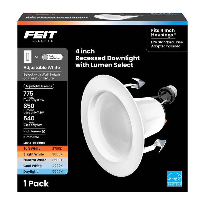 Feit Enhance Frost White 5.1 in. W Aluminum LED Dimmable Recessed Downlight 8.6 W LEDR4HO/6WYCA
