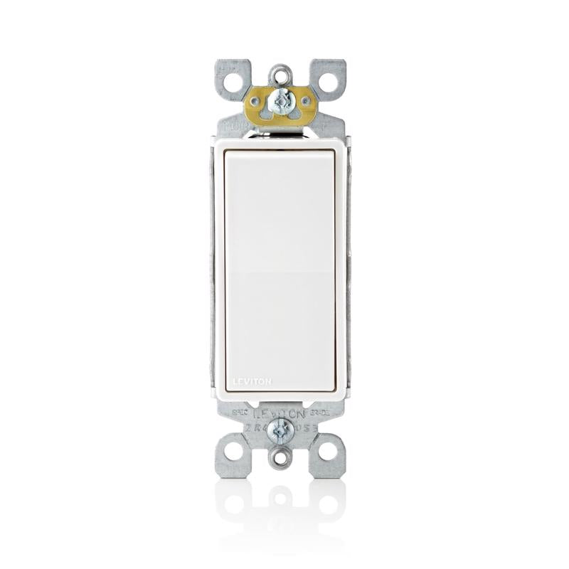 Leviton 15 amps 3-Way Antimicrobial Treated Rocker AC Quiet Switch White 05603-2AW 1 pk