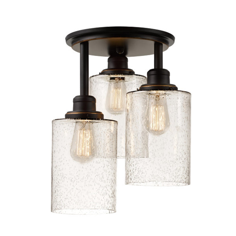 Globe Electric Annecy 15.4 in. H X 12.6 in. W X 12.6 in. L Oil Rubbed Bronze Ceiling Light 65904