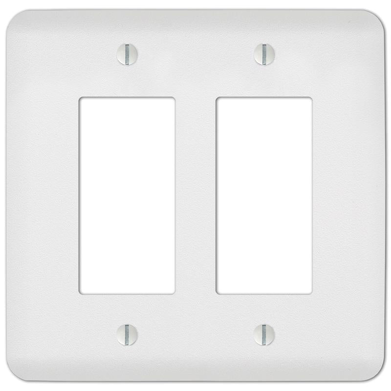 Amerelle Capri Paintable Textured White 2 gang Stamped Steel Decorator Wall Plate 635RRW 1 pk