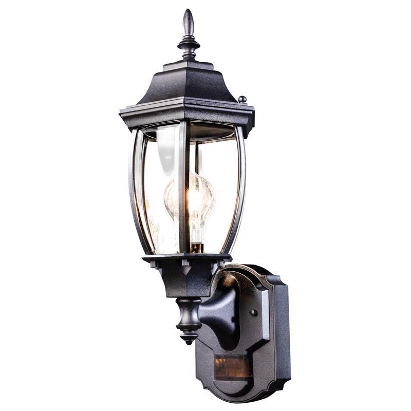 Globe Electric Ashford Matte Black Motion-Sensing LED Wall Lantern 60000002