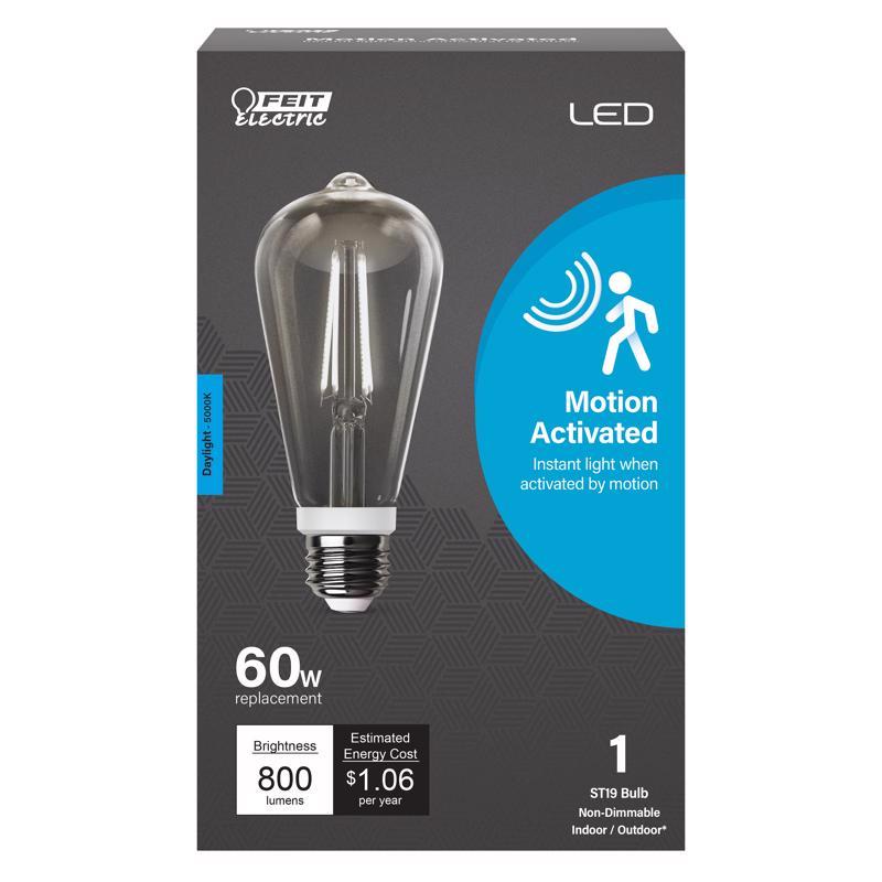 Feit ST19 E26 (Medium) LED Motion Activated Bulb Daylight 60 Watt Equivalence ST19C950CAMFILD 1 pk