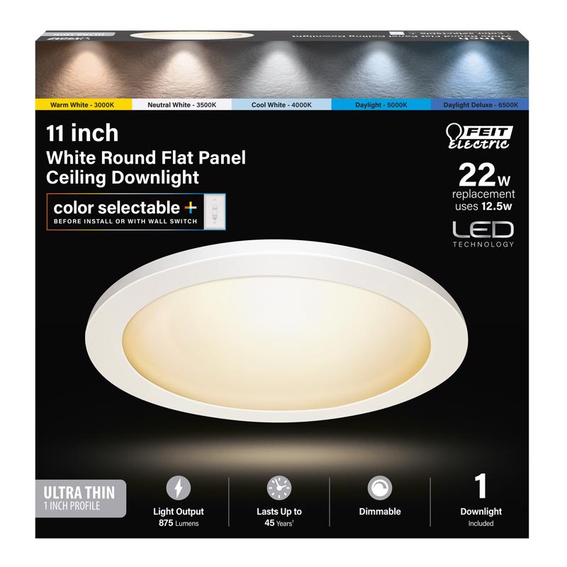 Feit EDGELIT 1 in. H X 11 in. W X 11 in. L Frost White LED Flat Panel Light Fixture 74210/6WY