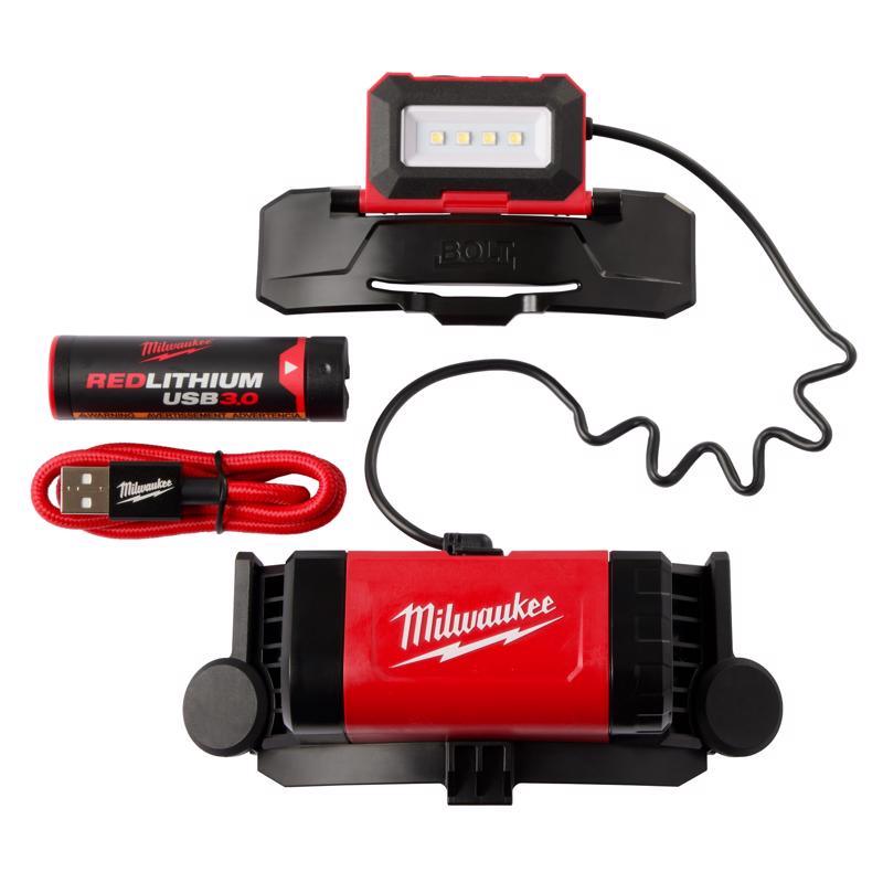 Milwaukee Redlithium 600 lm Black/Red LED Rechargeable Head Lamp 2118-21