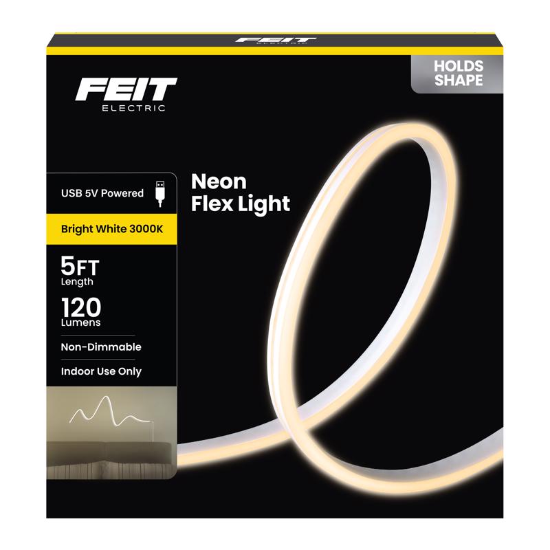 Feit 5 ft. L White Plug-In LED Tape Light NF5/3K/USB 1 pk