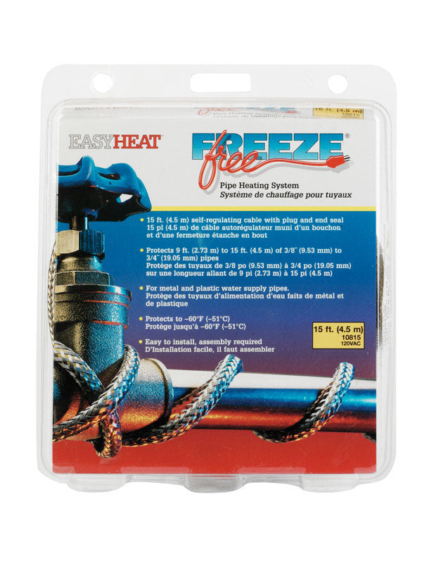 Easy Heat Freeze Free 15 ft. L Self Regulating Heating Cable For Water Pipe 10815