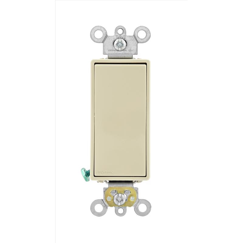 Leviton Decora 20 amps Single Pole Rocker AC Quiet Switch Ivory 05621-2IS 1 pk