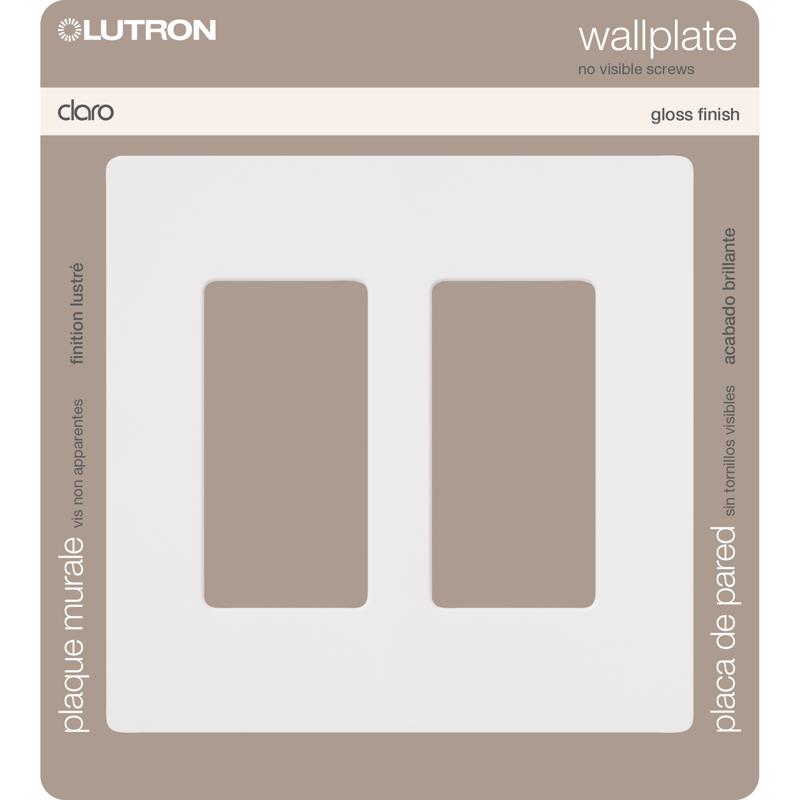 Lutron Claro White 2 gang Plastic Decorator Wall Plate CW-2-WH 1 pk