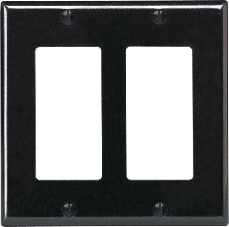 Leviton Decora Black 2 gang Thermoset Plastic Decorator Wall Plate 80409-00E 1 pk
