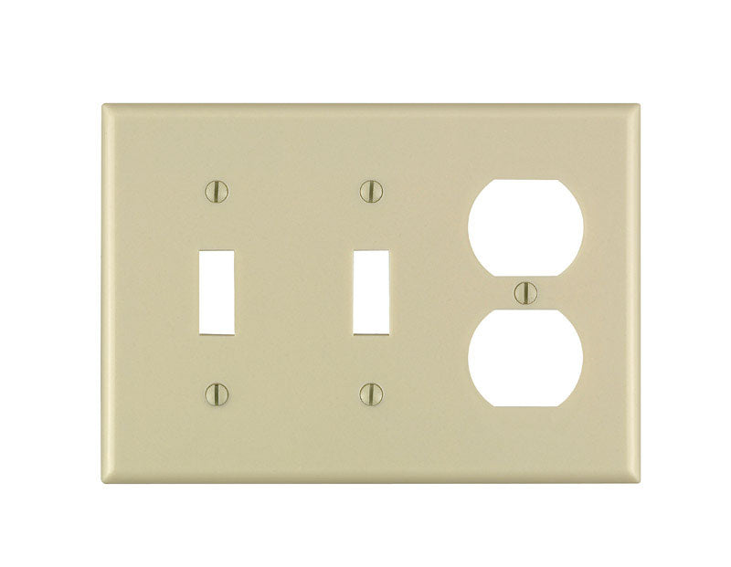 Leviton Ivory 3 gang Thermoset Plastic Duplex/Toggle Wall Plate 86021-000 1 pk