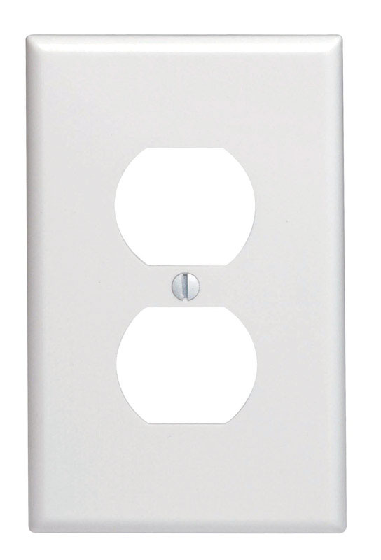 Leviton White 1 gang Thermoset Plastic Duplex Wall Plate 80503-00W 1 pk, Pack of 20