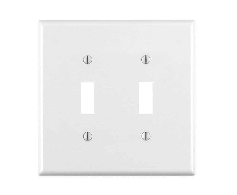 Leviton White 2 gang Thermoset Plastic Toggle Wall Plate 80509-00W 1 pk