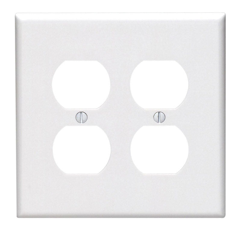 Leviton White 2 gang Thermoset Plastic Duplex Wall Plate 80516-00W 1 pk