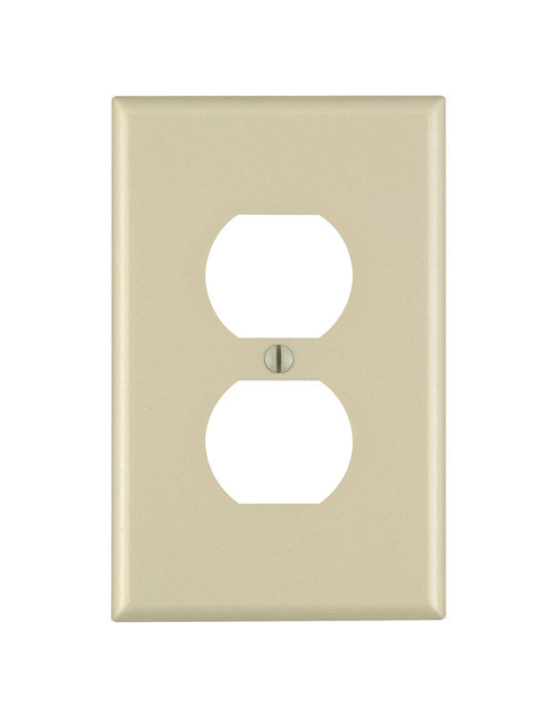 Leviton Ivory 1 gang Plastic Duplex Wall Plate 80503-00I 1 pk, Pack of 20