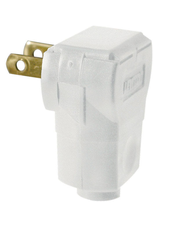 Leviton Commercial and Residential Plastic Straight Blade Plug 1-15P 20-16 AWG 2 Pole 2 Wire 101AN-00W