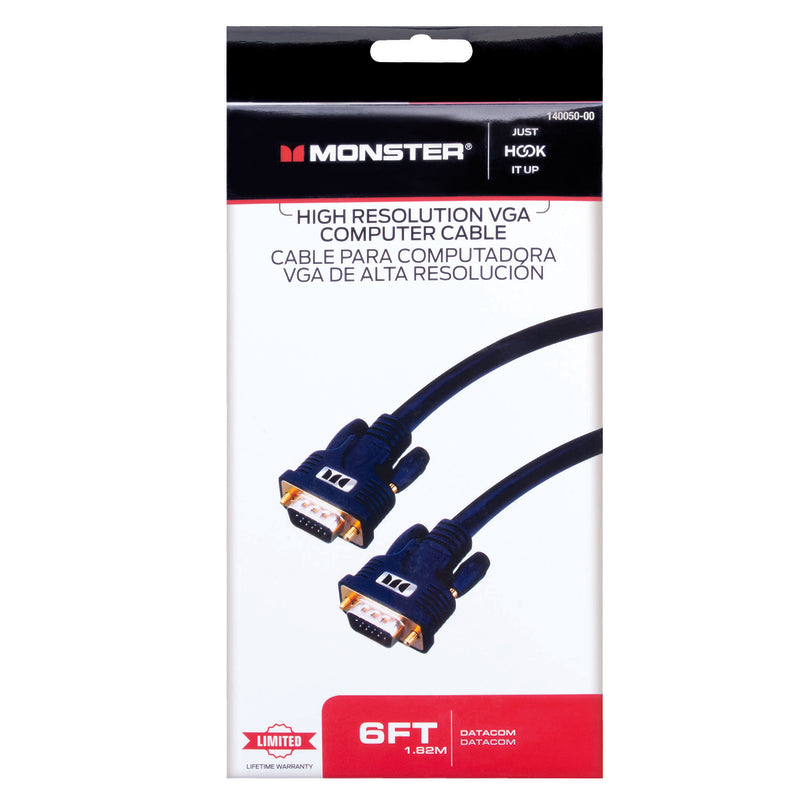 Monster Just Hook It Up 6 ft. L High Resolution VGA Computer Cable VGA 140050-00