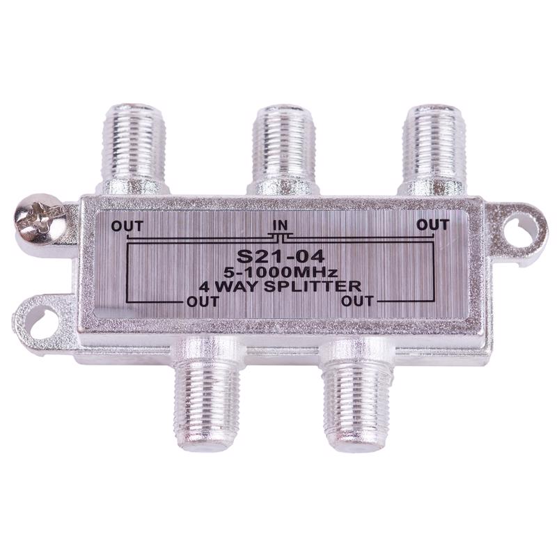 Monster Just Hook It Up 4 Way Coax Splitter 75 ohm 1000 MHz 140010-00 1 pk