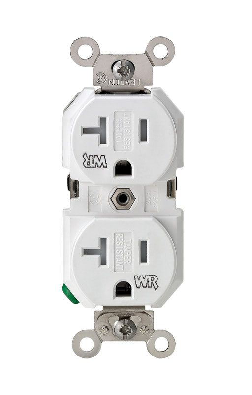 Leviton 20 amps 125 V Duplex White Outlet 5-20R TWR20-00W 1 pk