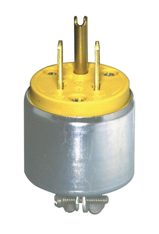 Leviton Commercial Armored Ground/Straight Blade Plug 5-15P 18-12 AWG 2 Pole 3 Wire C30-515PA-000