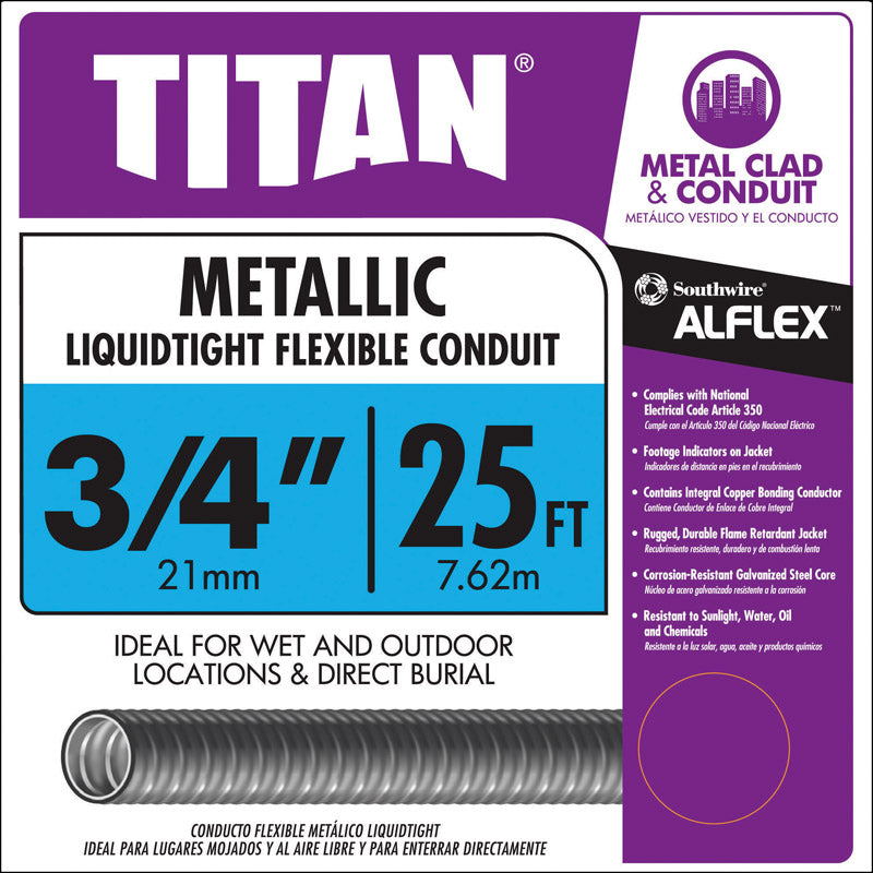 Southwire 3/4 in. D X 25 ft. L PVC Flexible Electrical Conduit For LFMC 55082721