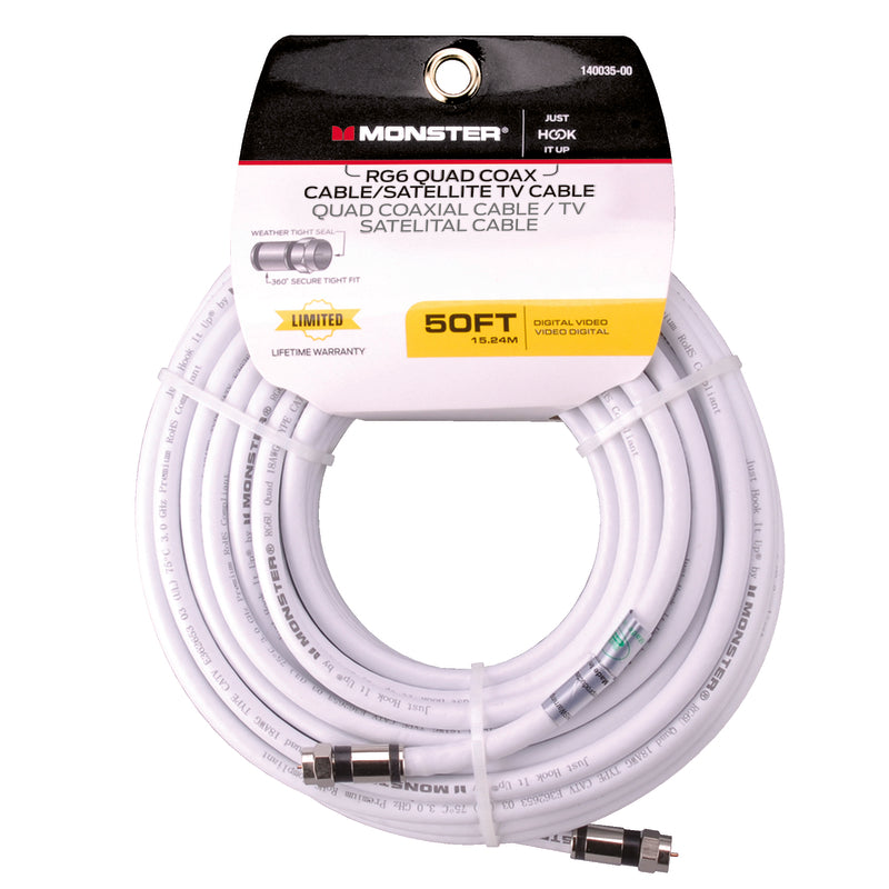 Monster Just Hook It Up 50 ft. Weatherproof Video Coaxial Cable 140035-00