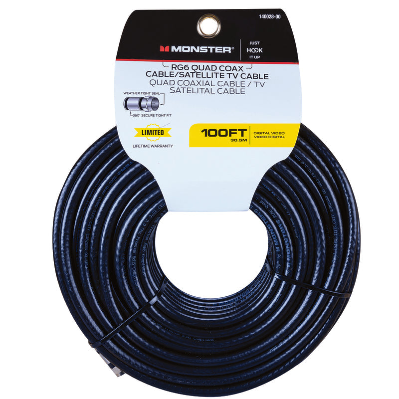 Monster Just Hook It Up 100 ft. Weatherproof Video Coaxial Cable 140028-00