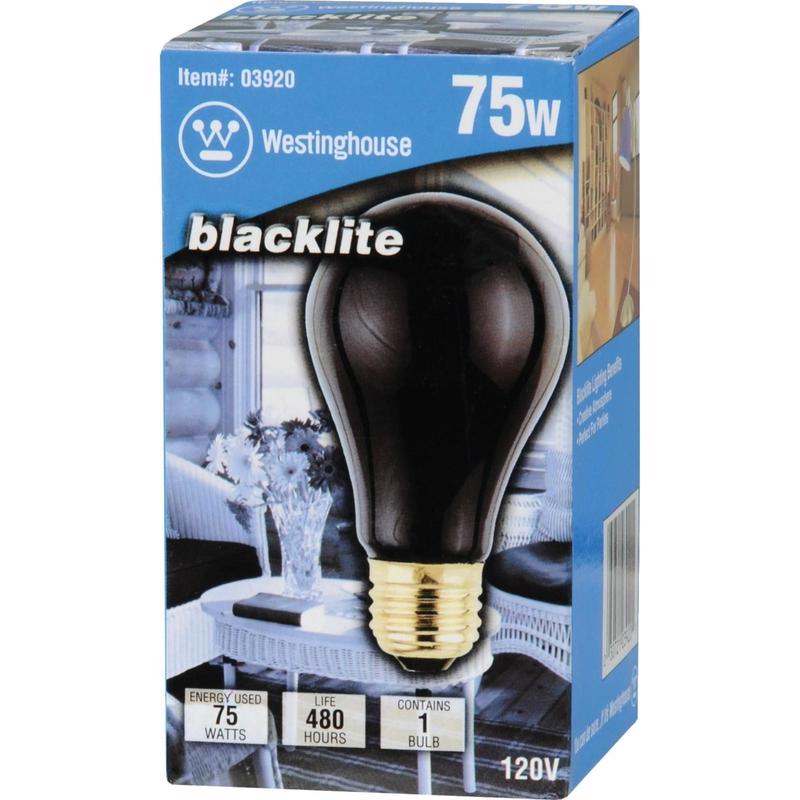 Westinghouse 75 W A19 A-Line Incandescent Bulb E26 (Medium) Black Light 0392048 1 pk