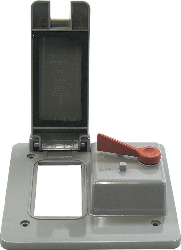 Cantex Rectangle PVC 2 gang 4-11/16 in. H X 4-7/8 in. W Toggle Cover 5133345B