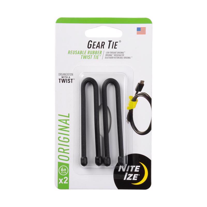 Nite Ize Gear Tie 6 in. L Black Twist Ties GT6-2PK-01 2 pk