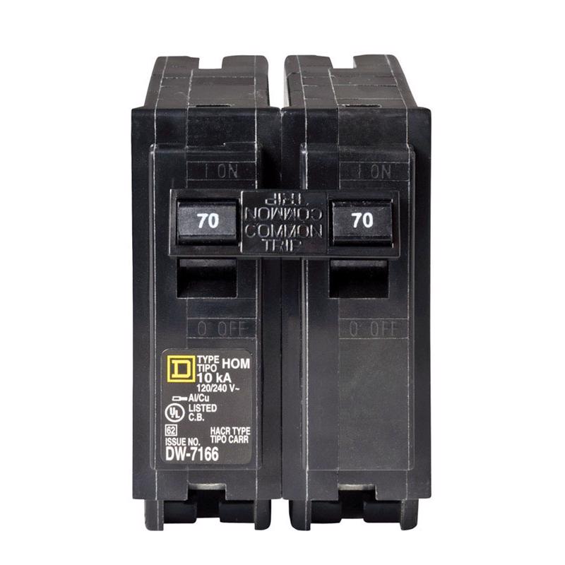 Square D HomeLine 70 amps Plug In 2-Pole Circuit Breaker HOM270CP