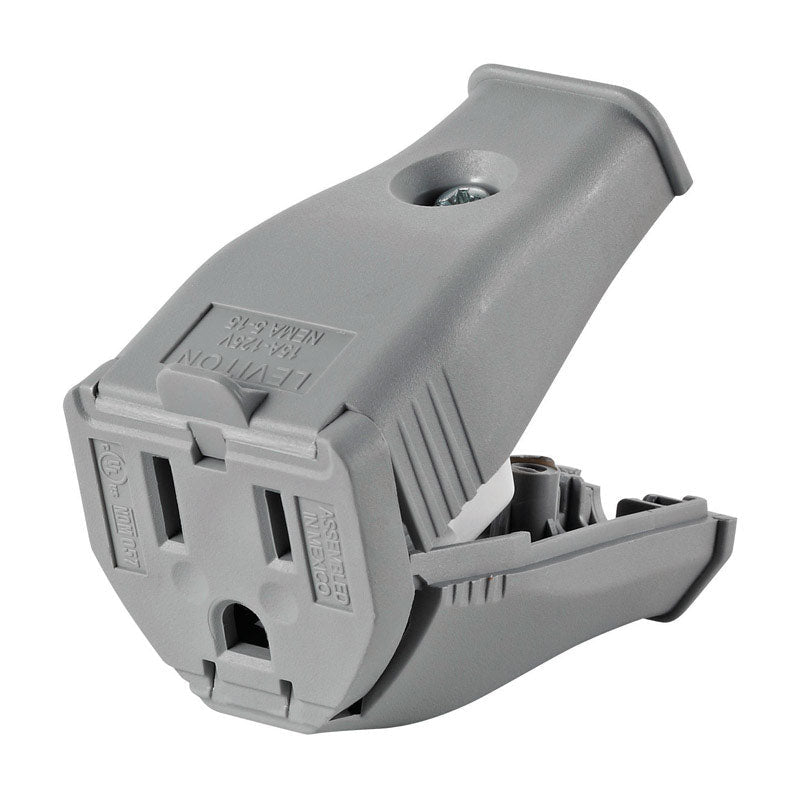 Leviton Commercial and Residential PVC Straight Blade Hinged Cord Outlet 5-15R 3W102-0GY