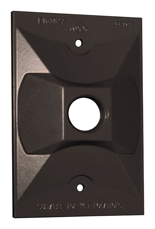 Sigma Engineered Solutions Rectangle Die-Cast Metal 1 gang 4.61 in. H X 2.85 in. W Lampholder Cover 14371BR