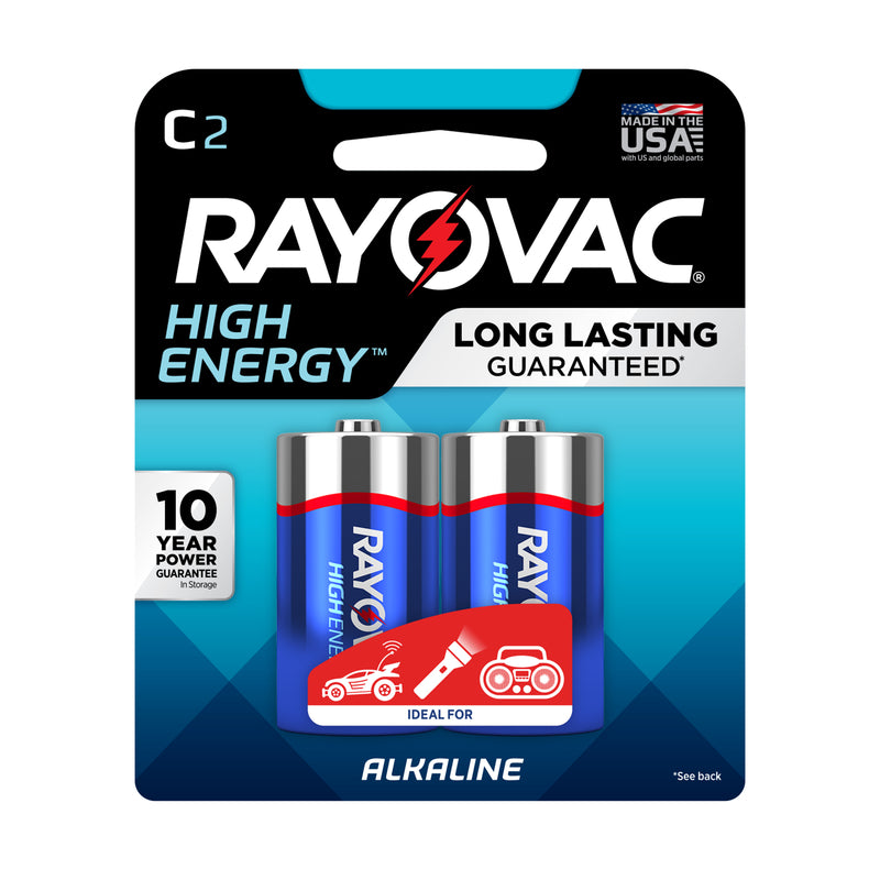 Rayovac High Energy C Alkaline Batteries 2 pk Carded 814-2 GENK.01