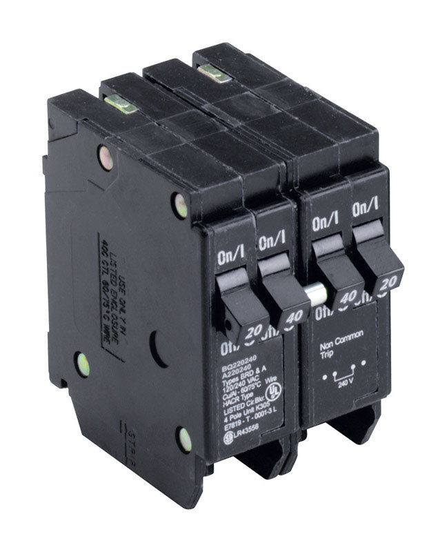 Eaton 20/40 amps Plug In 4-Pole Circuit Breaker BQ220240